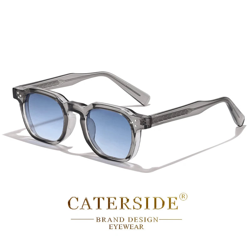 CATERSIDE New Fashion Men's Sunglasses Square Personalized Temple Tips Design Sun Glasses Women's Travel Party Festival Gift