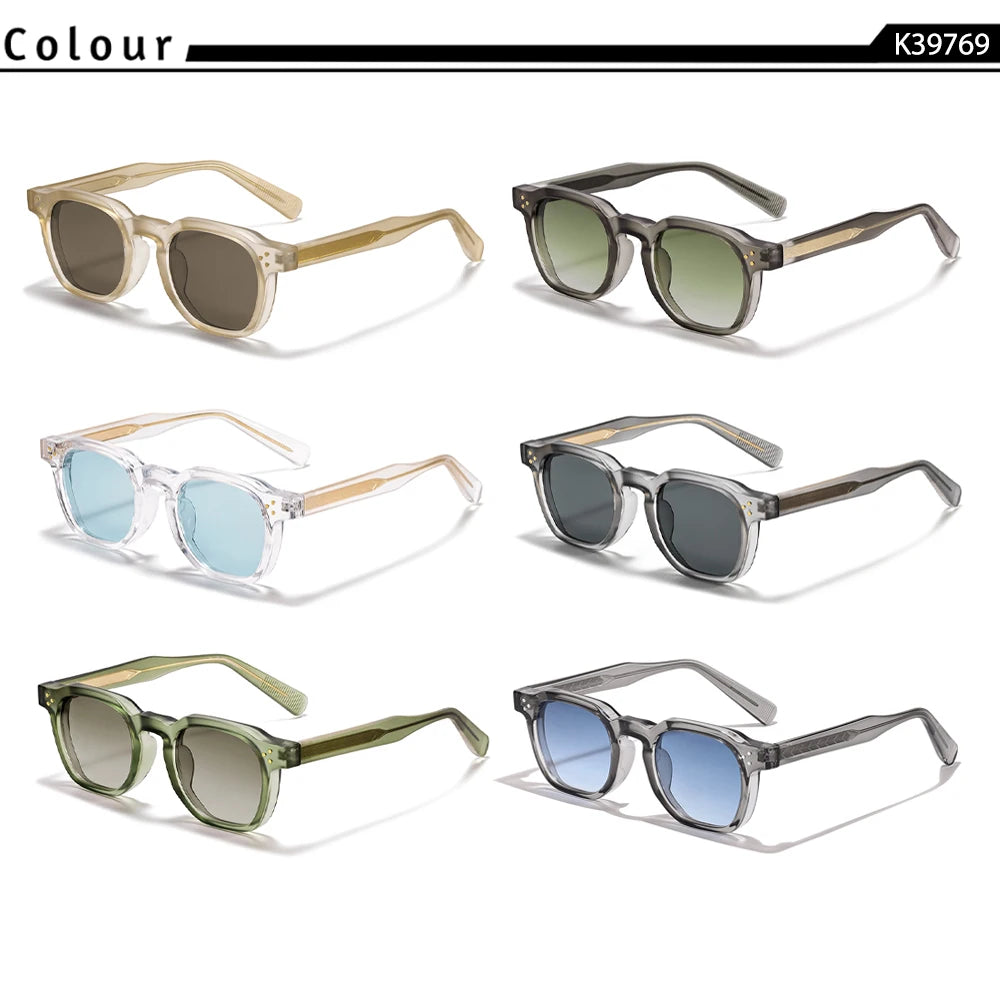 CATERSIDE New Fashion Men's Sunglasses Square Personalized Temple Tips Design Sun Glasses Women's Travel Party Festival Gift