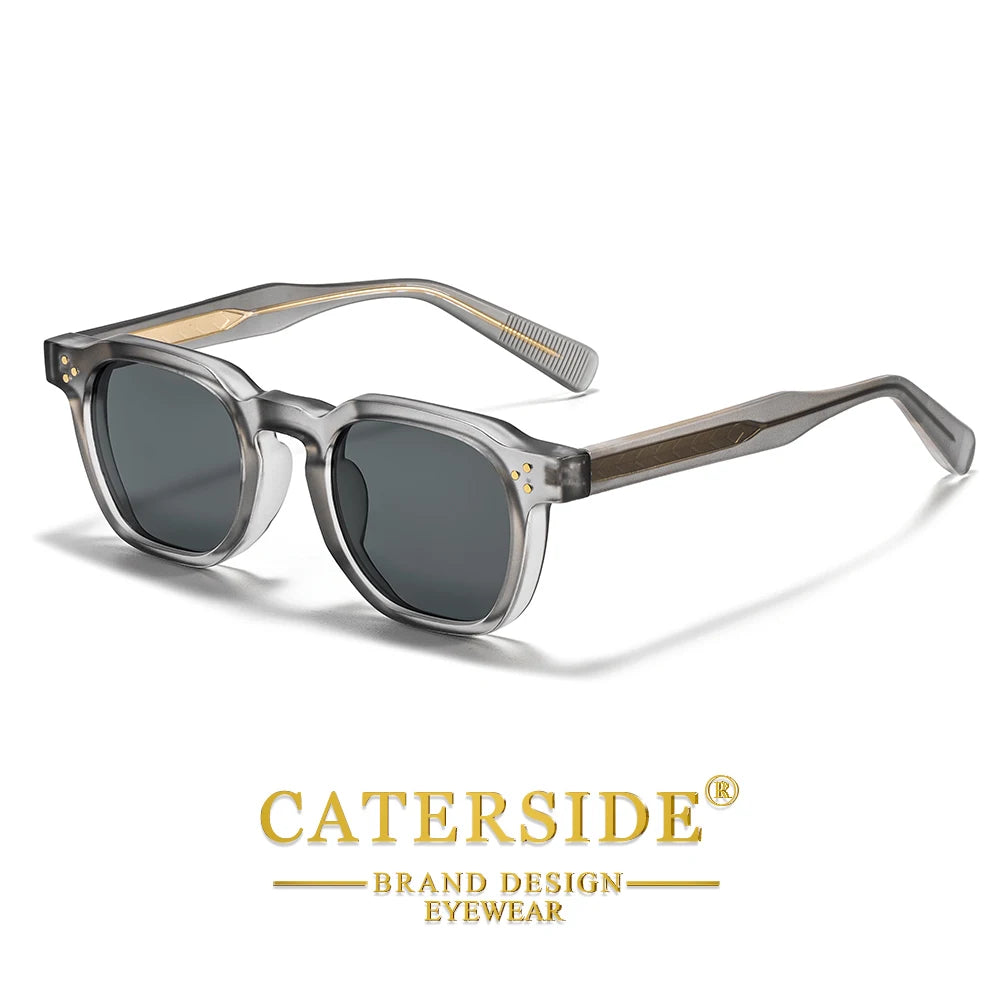 CATERSIDE New Fashion Men's Sunglasses Square Personalized Temple Tips Design Sun Glasses Women's Travel Party Festival Gift