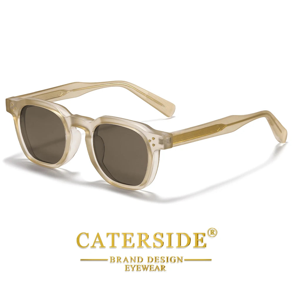 CATERSIDE New Fashion Men's Sunglasses Square Personalized Temple Tips Design Sun Glasses Women's Travel Party Festival Gift