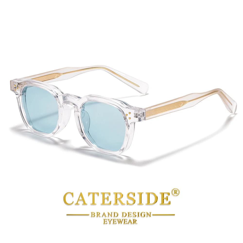 CATERSIDE New Fashion Men's Sunglasses Square Personalized Temple Tips Design Sun Glasses Women's Travel Party Festival Gift