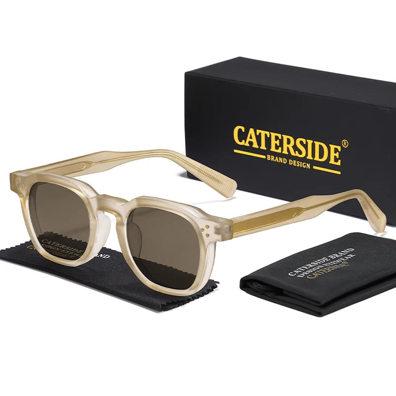 CATERSIDE New Fashion Men's Sunglasses Square Personalized Temple Tips Design Sun Glasses Women's Travel Party Festival Gift