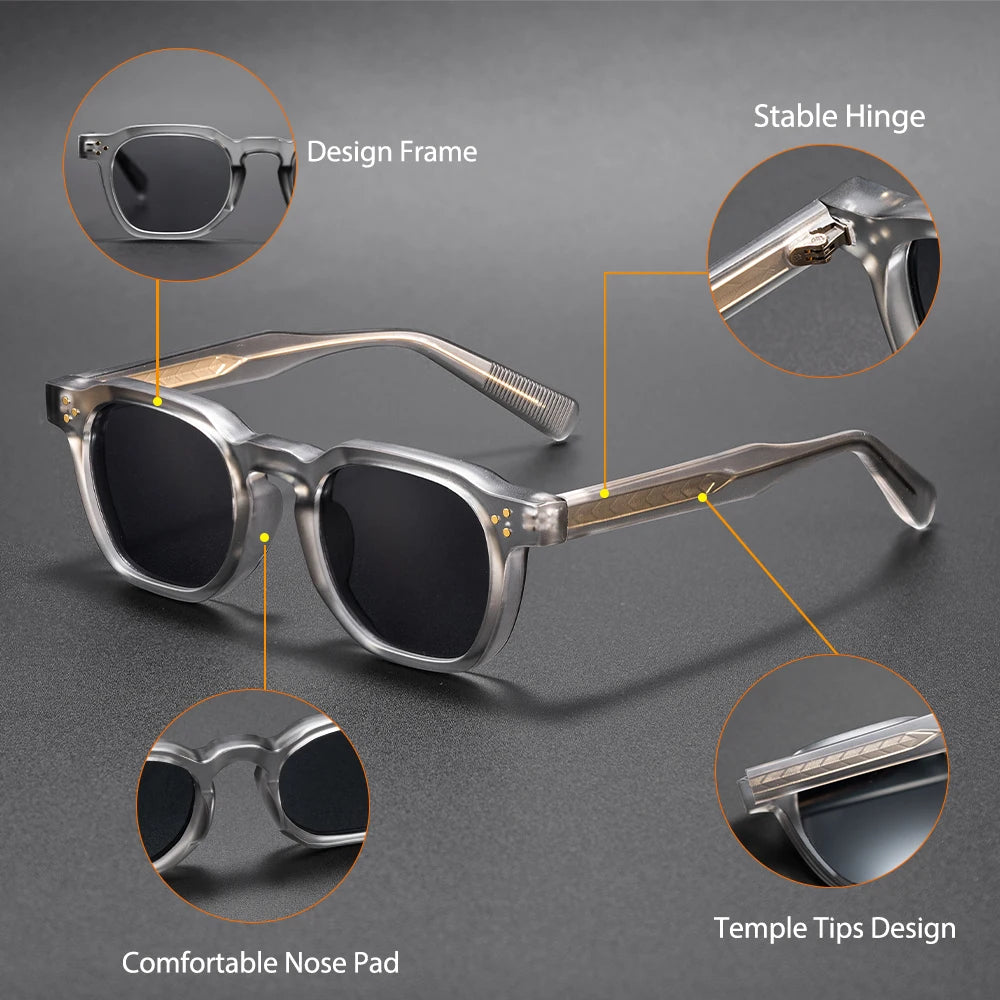 CATERSIDE New Fashion Men's Sunglasses Square Personalized Temple Tips Design Sun Glasses Women's Travel Party Festival Gift