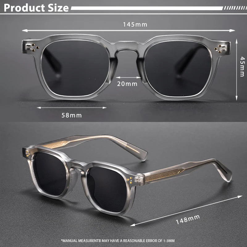 CATERSIDE New Fashion Men's Sunglasses Square Personalized Temple Tips Design Sun Glasses Women's Travel Party Festival Gift