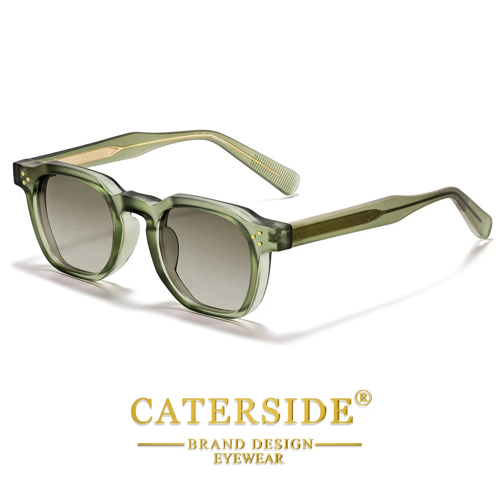 CATERSIDE New Fashion Men's Sunglasses Square Personalized Temple Tips Design Sun Glasses Women's Travel Party Festival Gift